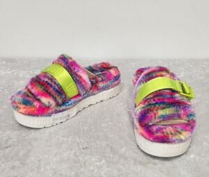 NWT UGG Fluffita Pixelate Womens Multicolor Slip-On Sandals-Size 7